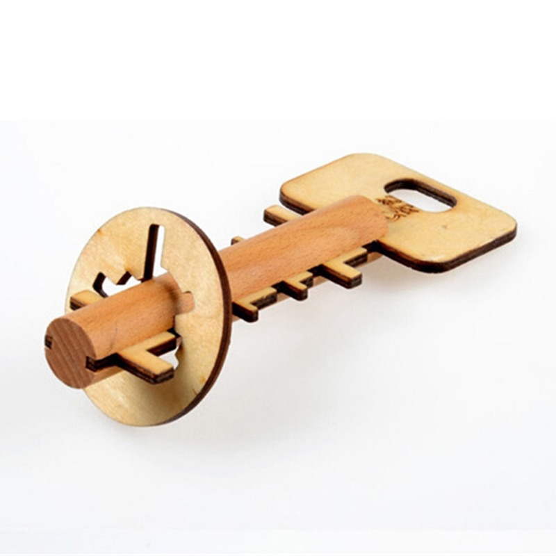 Wooden Toy Unlock Puzzle Key Classical Funny Kong Ming Lock Toys Educational Kids Jigsaw Montessori Toys Children Adult